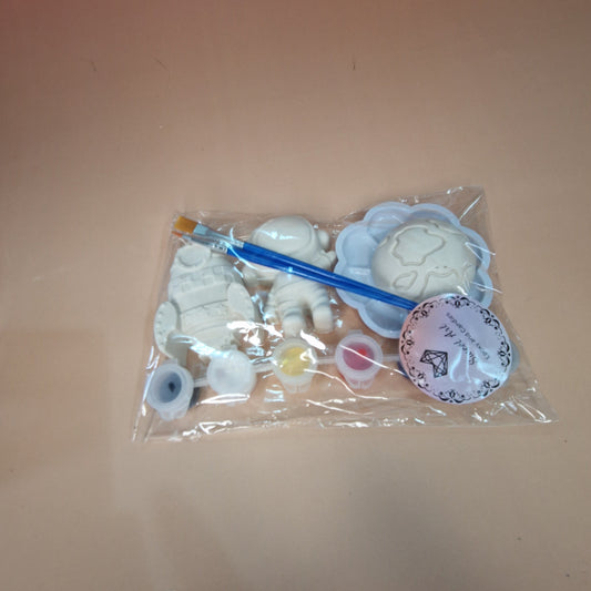 Kit de Pintura Criativo – Planeta Terra, Foguetão e Astronauta em Jesmonite