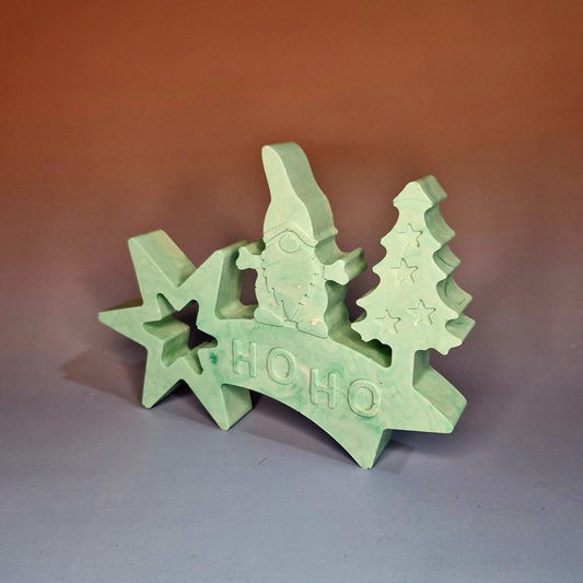 Decoração Natal “HO HO” em Jesmonite