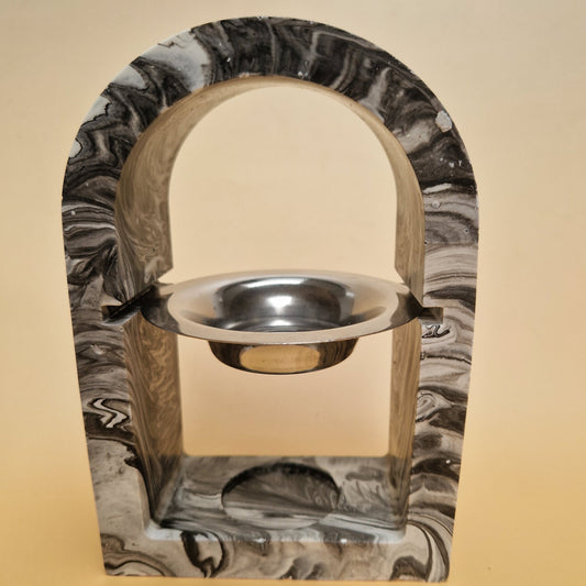 Queimador aromático Black & White com taça metálica suspensa