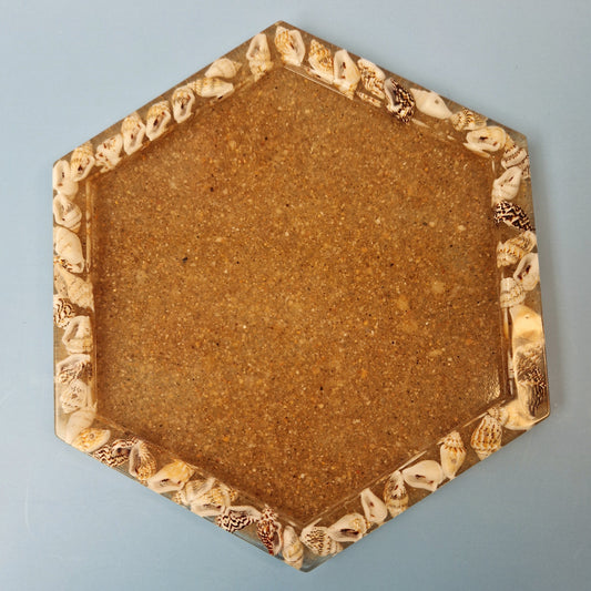 Quebra-Cabeças Hexagonal em Resina Epóxi – “Oceano”