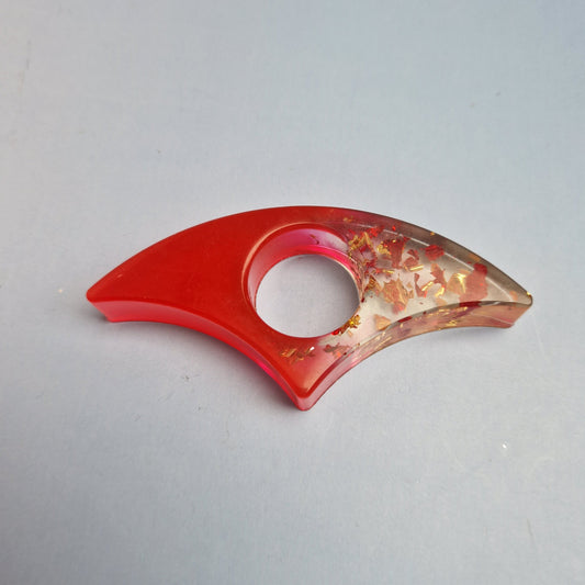 Anel de leitura em resina epóxi translúcida, feito à mão, acessório funcional para leitura confortável