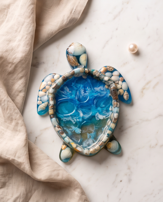 Decorative Epoxy Resin Turtle Plate