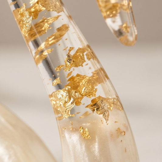 White and gold Swan couple
