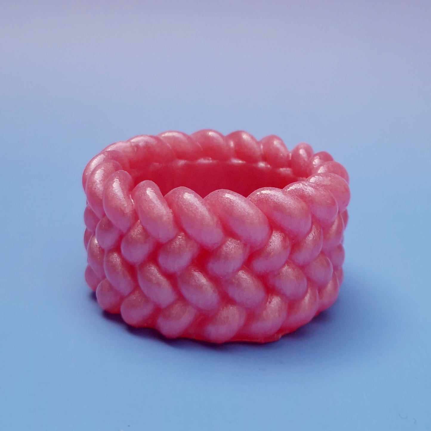 Suporte para Vela Trançado Rosa Perolado