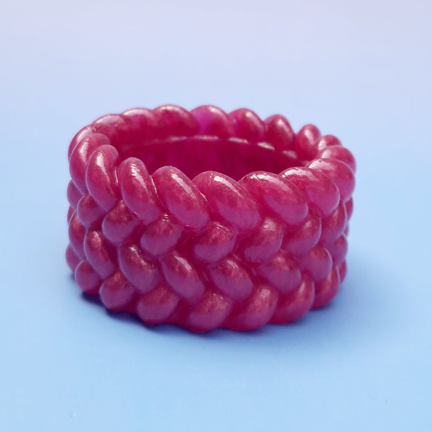 Suporte para Vela Trançado Rosa Escuro Perolado