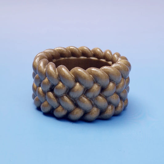 Suporte de Vela Trançado Dourado