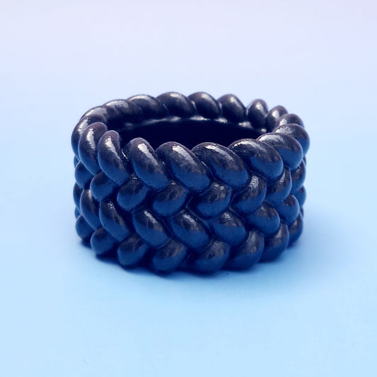 Suporte de Vela Trançado Preto