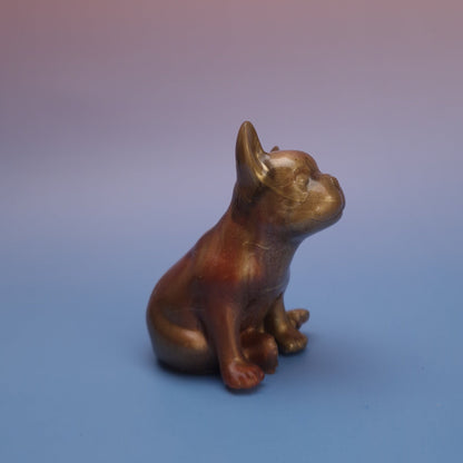 Bulldog Decorativo em Resina — Dourado Metálico