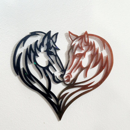 Decoração de Parede Holográfica – Coração com Cavalos