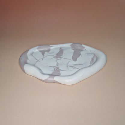 Tabuleiro Decorativo em Jesmonite - Bege Areia e Taupe