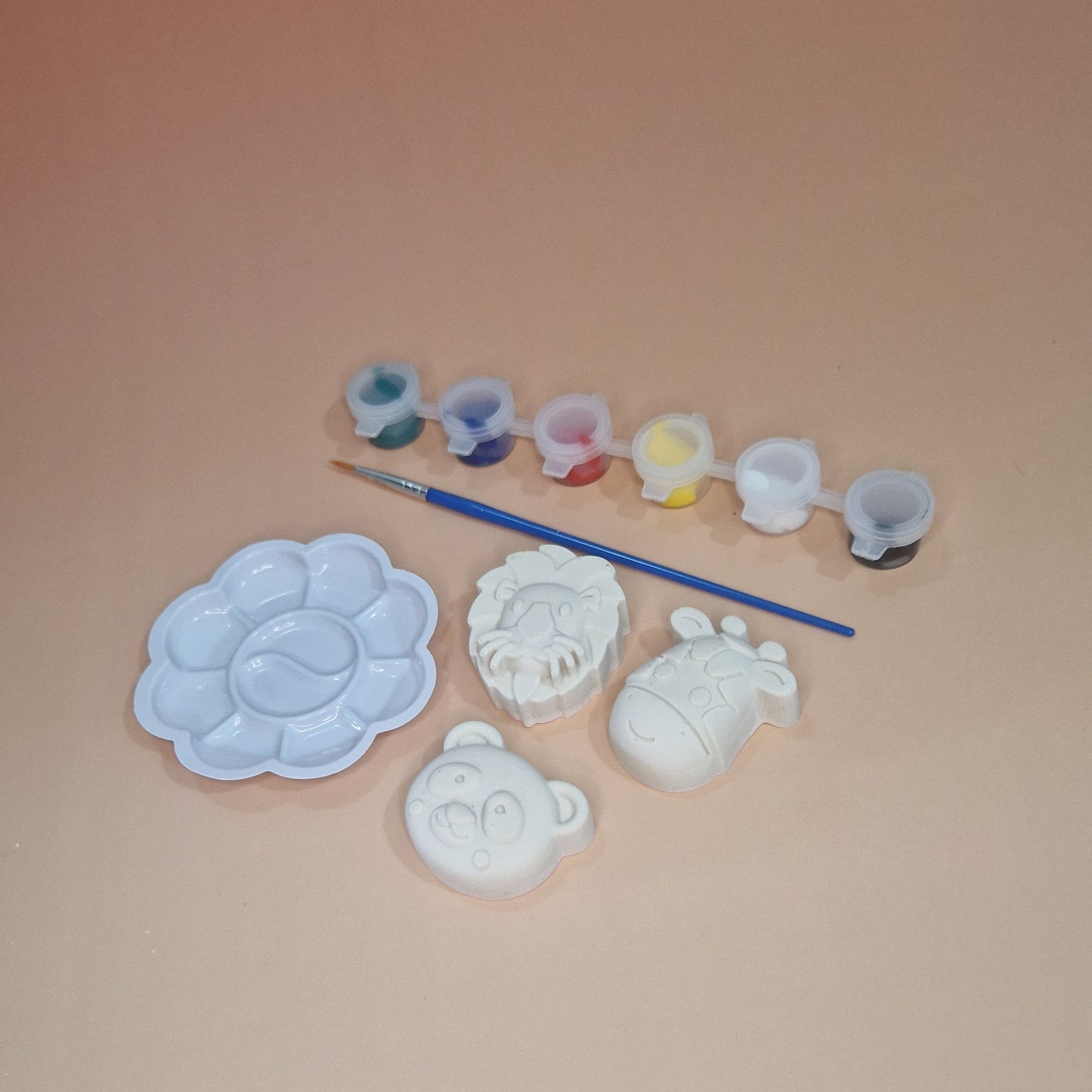Kit de Pintura Infantil – Urso, Leão e Girafa em Jesmonite