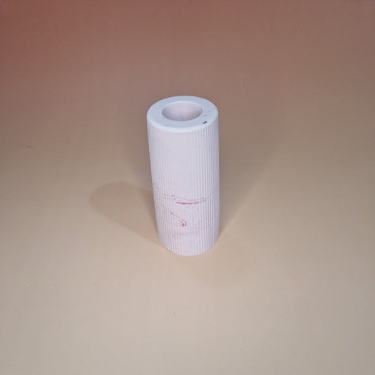 Vaso em Jesmonite Estriado – Rosa