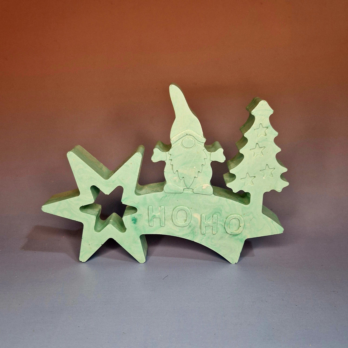 "HO HO" Christmas Decoration in Jesmonite