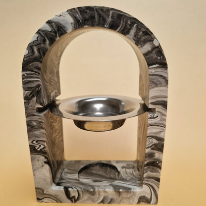 Queimador aromático Black & White com taça metálica suspensa