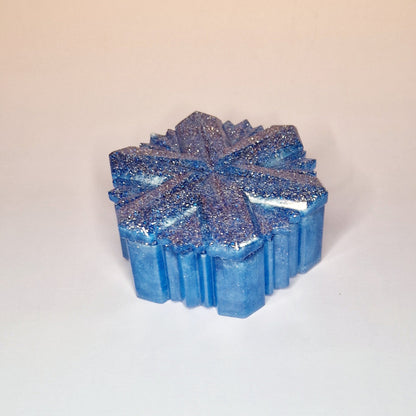 Caixa Decorativa “Floco de Neve” – Ø 10 × 4,5 cm