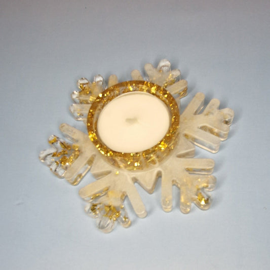 Suporte de Vela “Floco de Neve” – Ø 12 × 3,5 cm