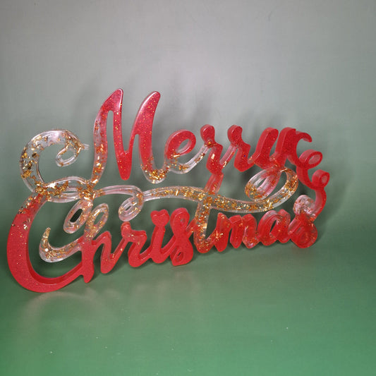 Decoração “Merry Christmas” – 30 × 16 × 1,5 cm