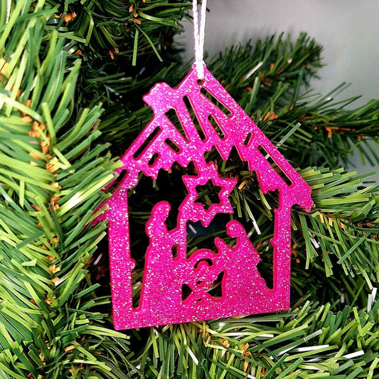 Enfeite de Natal – Presépio no Estábulo (10 cm)