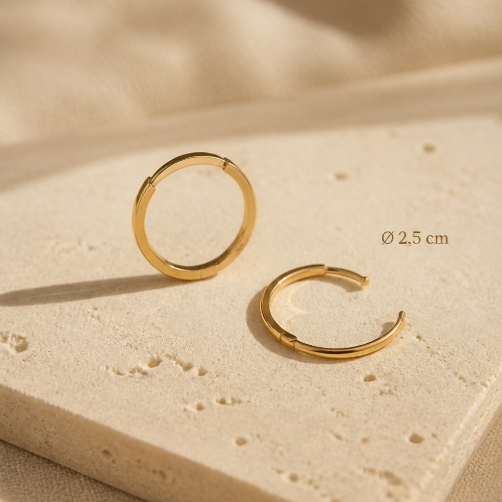 argola aco inoxidavel 2.5 cm dourado