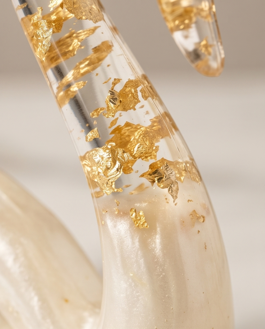 Casal de Cisnes branco e dourado
